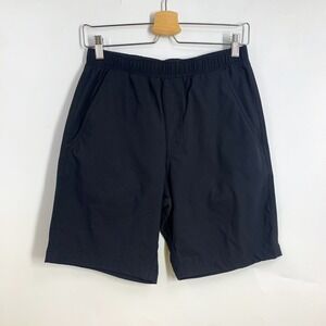 Pistol Lake Men Black Elastic Waist 8" Inseam Nylon Spandex Casual Shorts Size M